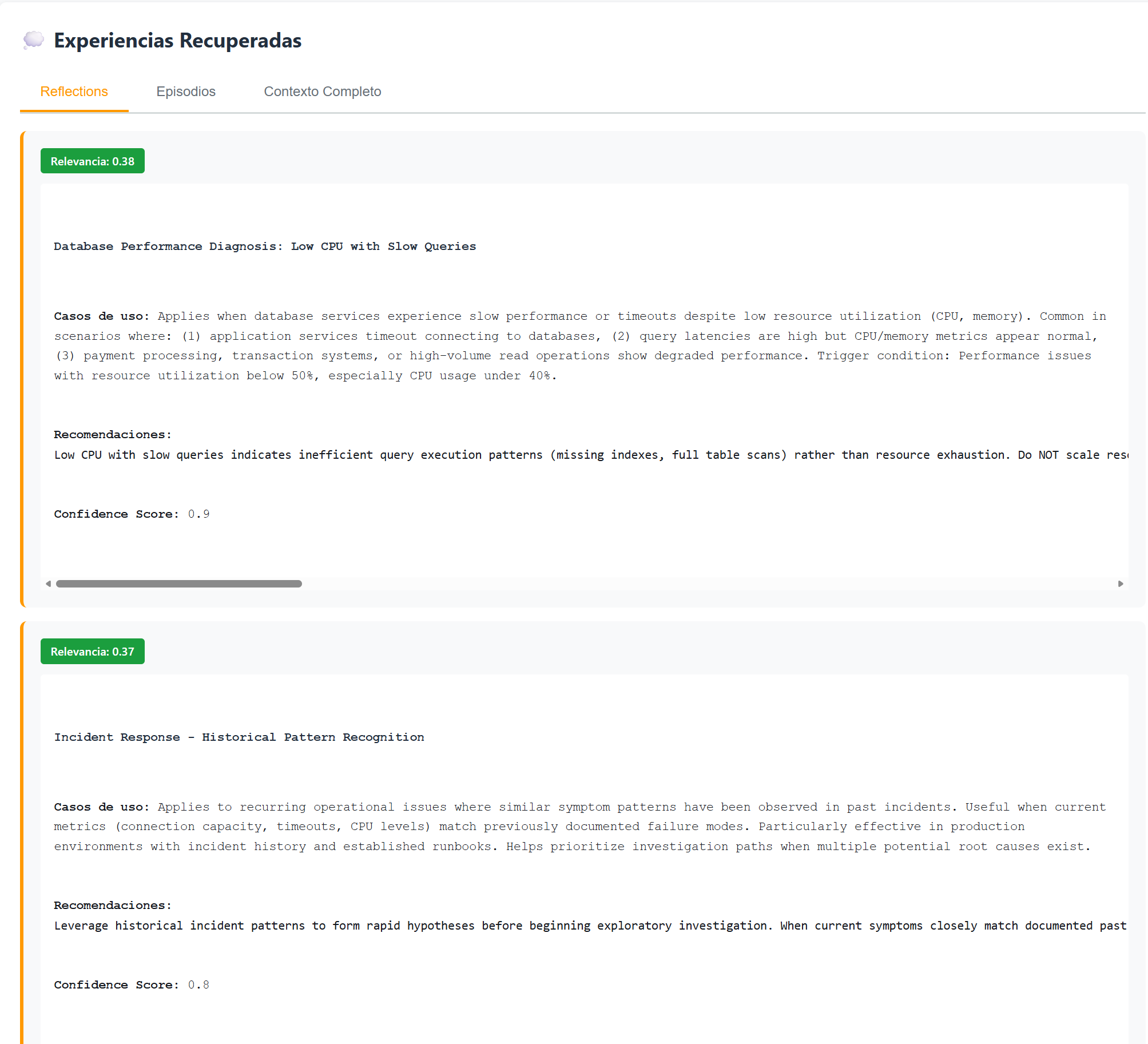 AWS Console — episodic strategy active with observability metrics